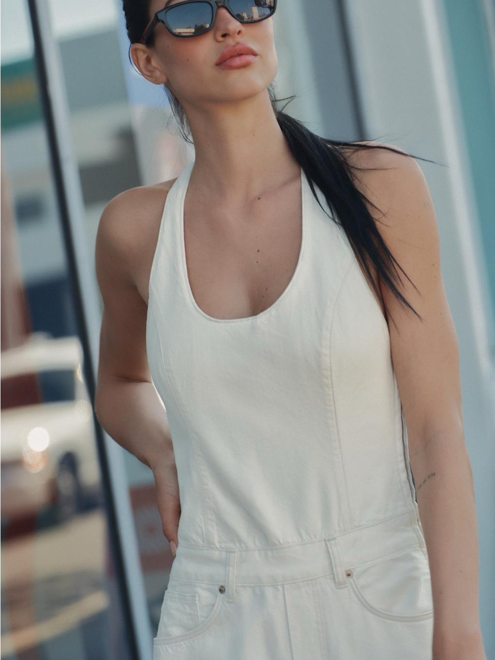 Zara White Backless Wide-Leg Jumpsuit - Picture 3 of 11